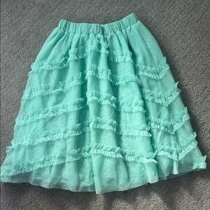 Mini Boden Mint Ruffle Skirt